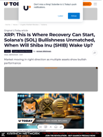 XRP: This Is Where Recovery Can Start, Solana's (SOL) Bullishness Unmatched, When Will Shiba Inu (SHIB) Wake Up?