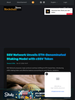 SSV Network Unveils ETH-Denominated Staking Model with cSSV Token - Blockchain.News