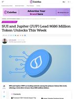 SUI and Jupiter (JUP) Lead $686 Million Token This Week