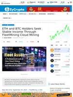 ETH and BTC Holders Seek Stable Income Through FleetMining Cloud Mining
