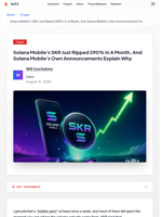 Solana Mobile's SKR Just Ripped 290% In A Month, And Solana Mobile's Own Announcements Explain Why | NullTX