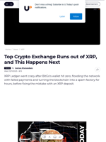 Top Crypto Exchange Runs out of XRP, and This Happens Next - U.Today