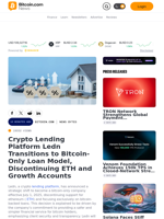 Crypto Lending Platform Ledn Transitions to Bitcoin-Only Loan Model, Discontinuing ETH and Growth Accounts – News Bytes Bitcoin News