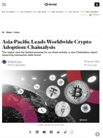 Asia-Pacific Leads Worldwide Crypto Adoption: Chainalysis - Decrypt