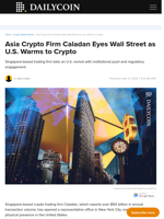Asia Crypto Firm Caladan Eyes Wall Street as U.S. Warms to Crypto - DailyCoin