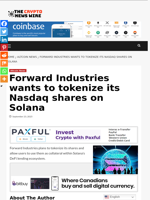 Forward Industries wants to tokenize its Nasdaq shares on Solana - The Crypto News Wire