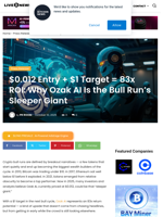 $0.012 Entry + $1 Target = 83x ROI: Why Ozak AI Is the Bull Run’s Sleeper Giant | Live Bitcoin News