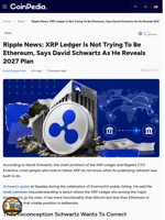 Ripple News: XRP Ledger Is Not Trying To Be Ethereum, Says David Schwartz As He Reveals 2027 Plan