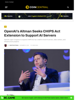 OpenAI's Altman Seeks CHIPS Act Extension to Support AI Servers - CoinCentral