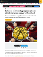 Balancer Community Submit Proposal for Reimbursement Distribution