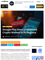 Google Play Bans Unlicensed Crypto Wallets in 15 Regions | Live Bitcoin News