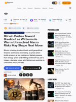 Bitcoin Pushes Toward Breakout as Wintermute Warns Unresolved Macro Risks May Shape Next Move – Markets and Prices Bitcoin News