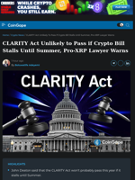 CLARITY Act Unlikely to Pass if Crypto Bill Stalls Until Summer, Pro-XRP Lawyer Warns