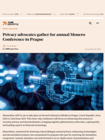 Privacy advocates gather for annual Monero Conference in Prague​ - AMBCrypto