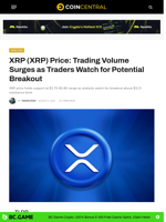 XRP (XRP) Price: Trading Volume Surges as Traders Watch for Potential Breakout - CoinCentral