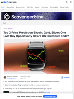 Bitcoin, Gold, Silver: Last Buy Chance Before US Shutdown Ends?