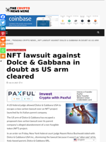 NFT lawsuit against Dolce & Gabbana in doubt as US arm cleared - The Crypto News Wire
