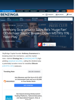 Anthony Scaramucci Says He's 'Huge Fan' Of Michael Saylor, Breaks Down MSTR's 11% Yield Play - Strategy ( - Benzinga