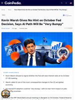 Fed chair Kevin Warsh Gives No Hint on October Fed Decision