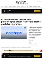Coinbase and Marqeta expand partnership to launch stablecoin-backed cards for enterprises