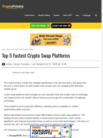 Top 5 Fastest Crypto Swap Platforms