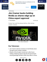 Jim Cramer backs holding Nvidia as shares edge up on China export approval