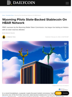 Wyoming Pilots State-Backed Stablecoin On HBAR Network - DailyCoin