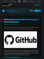 GitHub Discontinues Recent Changes to Home Dashboard - Blockchain.News