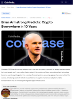 Brian Armstrong Predicts: Crypto Everywhere in 10 Years