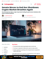 Crypto Market Breathes: Senate Moves to End Gov Shutdown