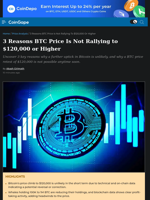 3 Reasons BTC Price Is Not Rallying to $120,000 or Higher