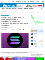 Solana Hits 1,350 TPS—A New Benchmark in Blockchain Speed as  Cardano, Ethereum, and BNB See Dust ⋆ ZyCrypto