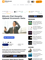 Bitcoin Flat Despite Upbeat Economic Data – Markets and Prices Bitcoin News