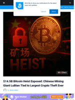 $14.5B Bitcoin Heist Exposed: Chinese Mining Giant LuBian Tied to Largest Crypto Theft Ever | Bitcoinist.com