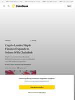 Crypto Lender Maple Finance Expands to Solana With Chainlink