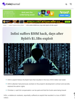 Infini suffers $50M hack, days after Bybit's $1.5Bn exploit - CoinJournal