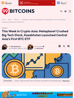 Crypto Asia: Metaplanet Rallies, Kazakhstan Unveils BTC ETF