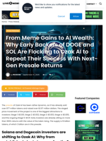 From Meme Gains to AI Wealth: Why Early Backers of DOGE and SOL Are Flocking to Ozak AI to Repeat Their Success With Next-Gen Presale Returns | Live Bitcoin News