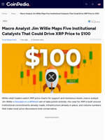 Macro Analyst Jim Willie Maps Five Institutional Catalysts That Could Drive XRP Price to $100