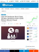 CEO Of Textbook Ponzi Gets 20-Year Sentence Over $200 Million Bitcoin Fraud ⋆ ZyCrypto