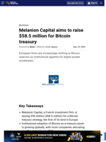 Melanion Capital aims to raise $58.5 million for Bitcoin treasury