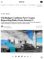 UK Budget Confirms New Crypto Reporting Rules from January 1 - Decrypt