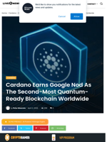 Cardano Earns Google Nod As The Second-Most Quantum-Ready Blockchain Worldwide | Live Bitcoin News