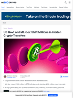 US Govt and Mt. Gox Move Millions Behind the Scenes