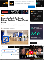Deutsche Bank To Debut Bitcoin Custody Within Weeks: Report
