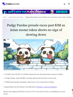 Pudgy Pandas presale races past $3M as Asian meme token shows no sign of slowing down - CoinJournal