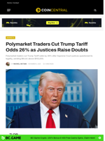 Polymarket Traders Cut Trump Tariff Odds 26% as Justices Raise Doubts - CoinCentral