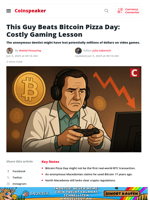 This Gamer Lost Big on Bitcoin — Even Worse Than Pizza Day