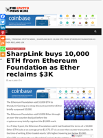 SharpLink buys 10,000 ETH from Ethereum Foundation as Ether reclaims $3K - The Crypto News Wire