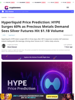Hyperliquid Price Prediction: HYPE +60% as Silver Hits $1.1B